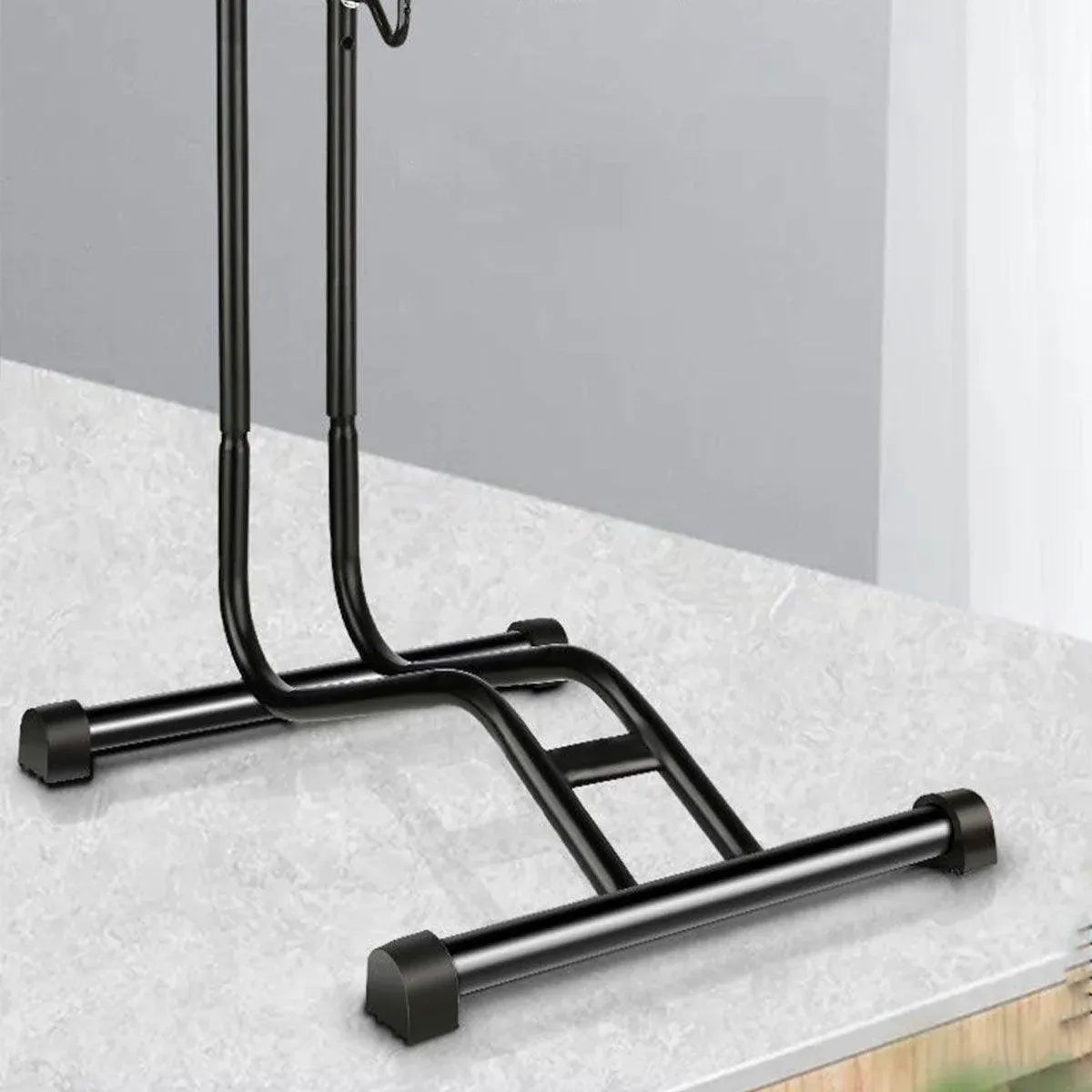 Mountain Bicycle Stand – L-Shaped Frame, High-Carbon Steel, Black