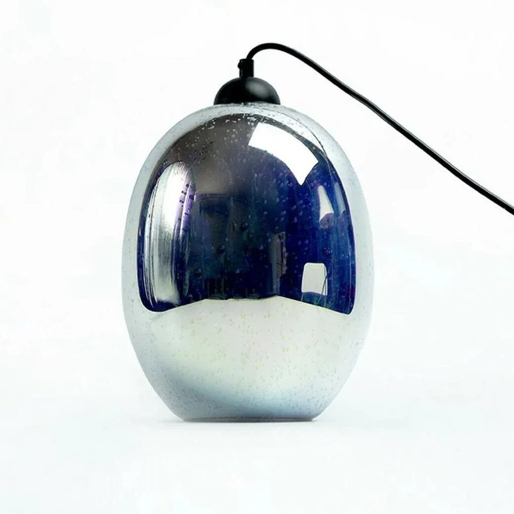 Moravian Oval Pendant Light – Chrome Glass Shade
