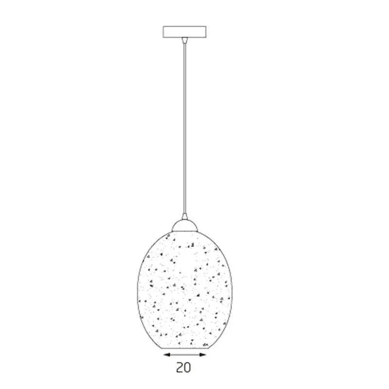 Moravian Oval Pendant Light – Chrome Glass Shade