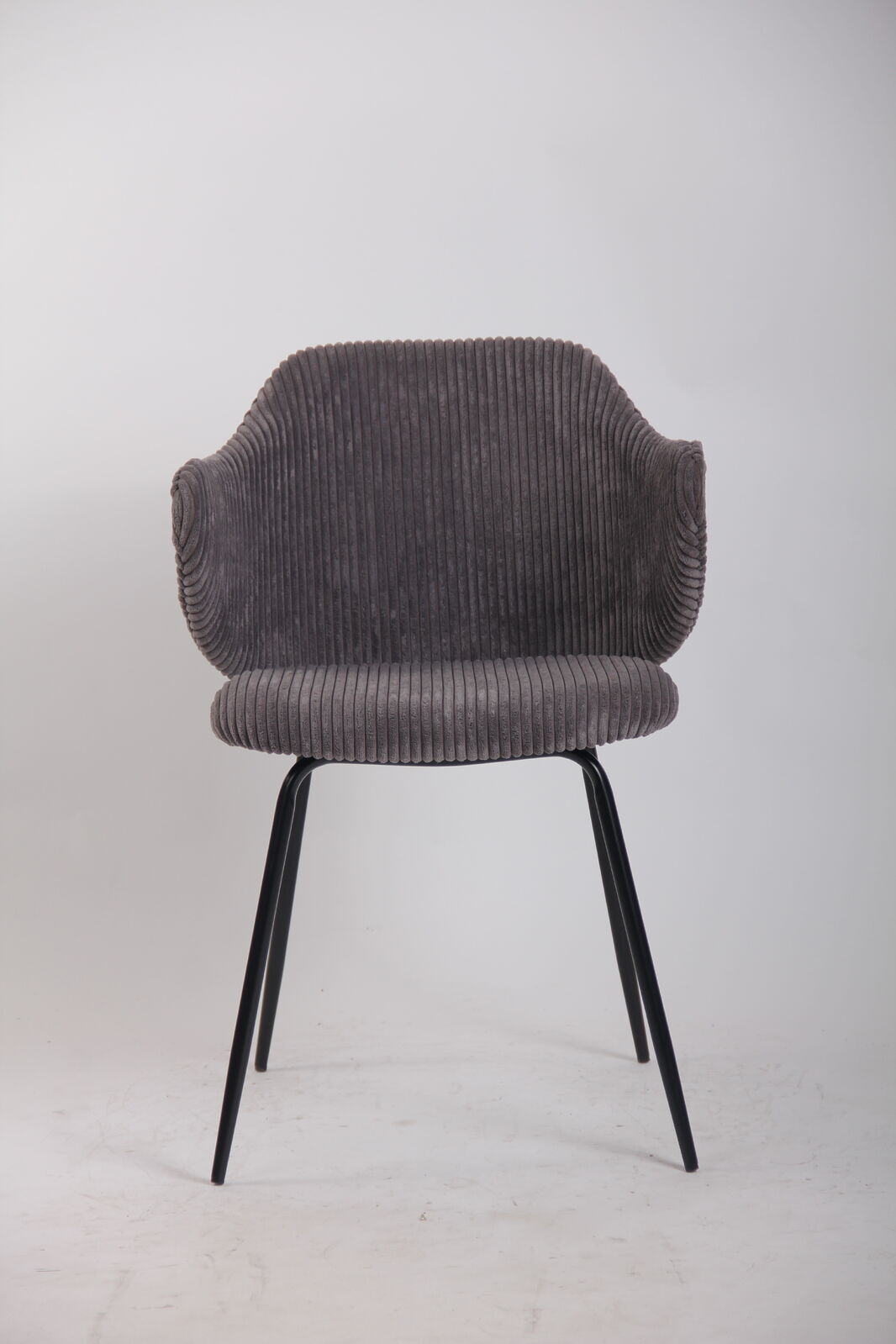 Set of Dining Chairs Corduroy Fabric with Metal Legs