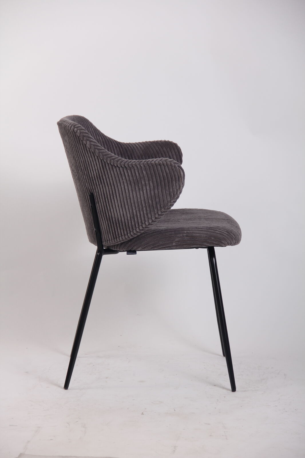 Set of Dining Chairs Corduroy Fabric with Metal Legs