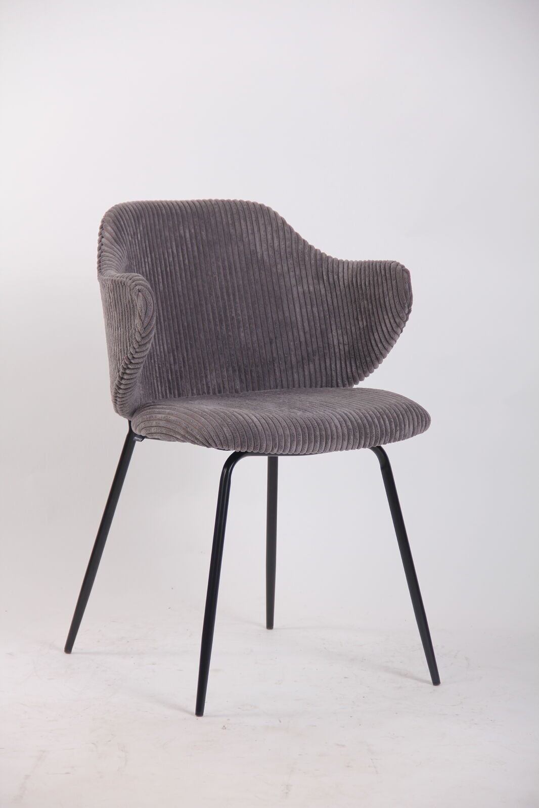 Set of Dining Chairs Corduroy Fabric with Metal Legs