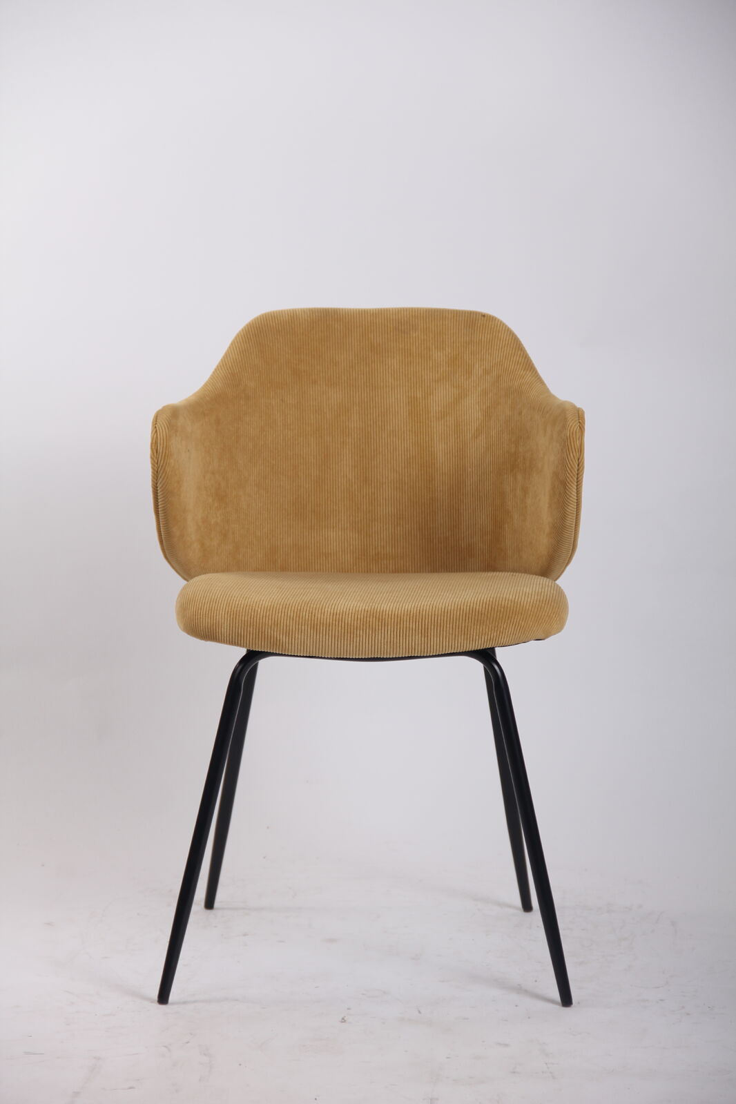 Set of Dining Chairs Corduroy Fabric with Metal Legs
