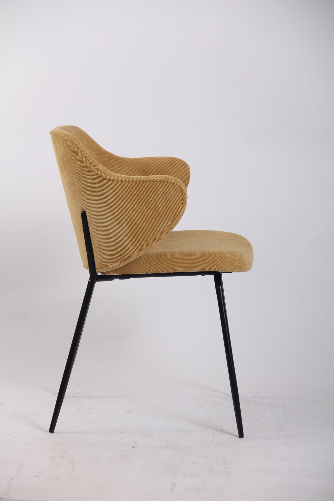 Set of Dining Chairs Corduroy Fabric with Metal Legs