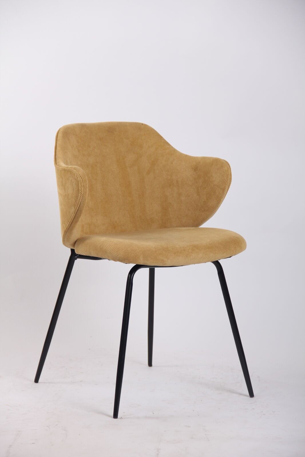 Set of Dining Chairs Corduroy Fabric with Metal Legs