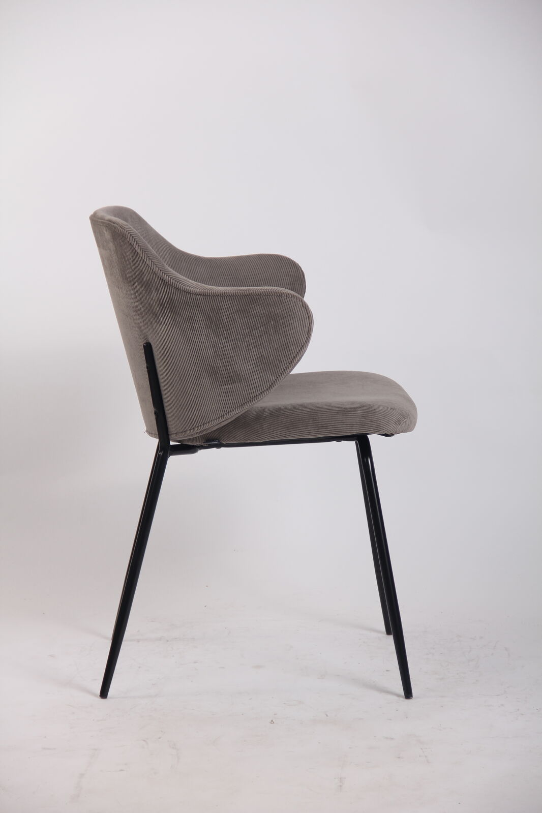 Set of Dining Chairs Corduroy Fabric with Metal Legs