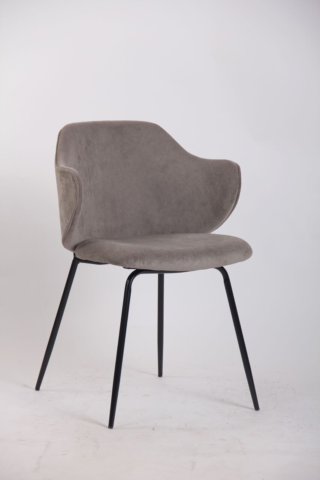 Set of Dining Chairs Corduroy Fabric with Metal Legs