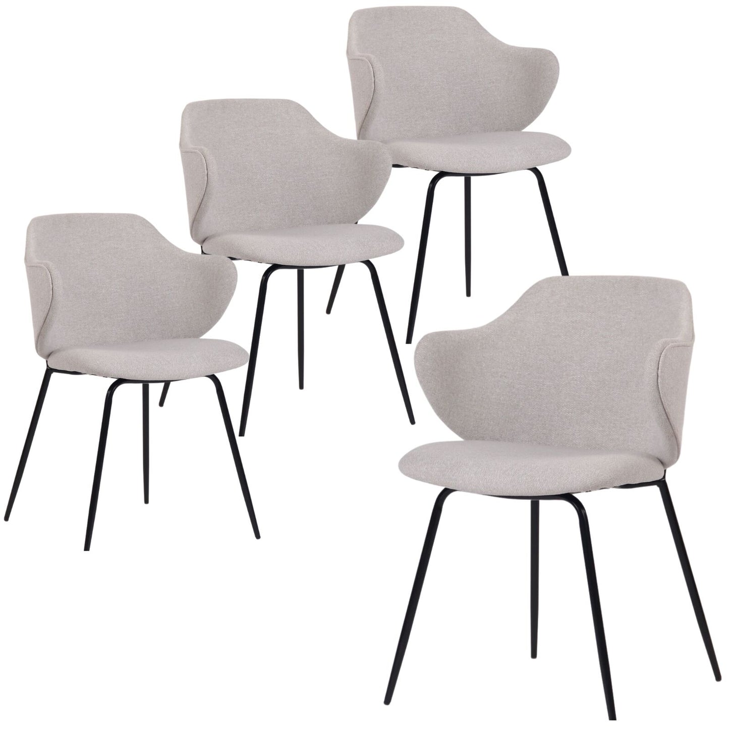 Set of Dining Chairs Corduroy Fabric with Metal Legs