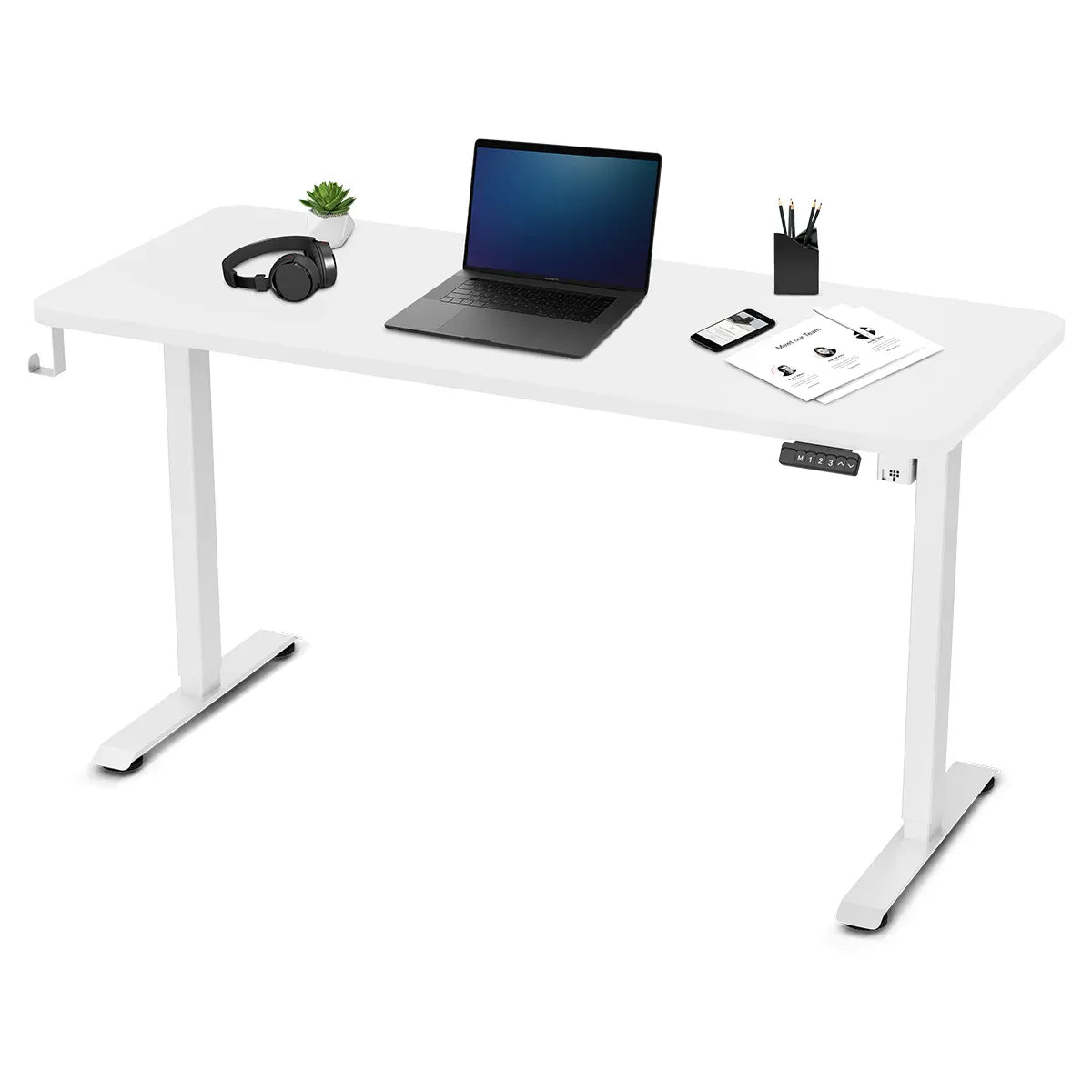 ErgoDesk Electric Standing Desk – Automatic Height Adjust, 140cm White