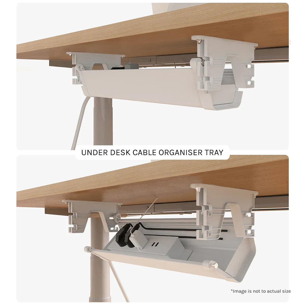 ErgoDesk Under Desk Cable Management Tray – Height Adjustable, 100cm