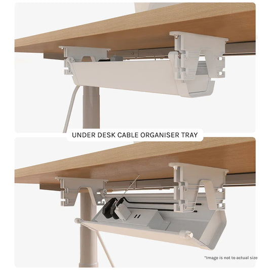 ErgoDesk Under Desk Cable Management Tray – Height Adjustable, 100cm