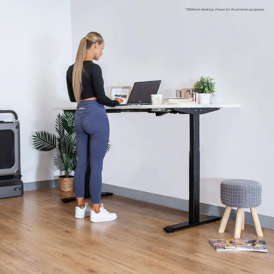ErgoDesk AUTO Series Standing Desk – Automatic Height, 150cm, White & Black