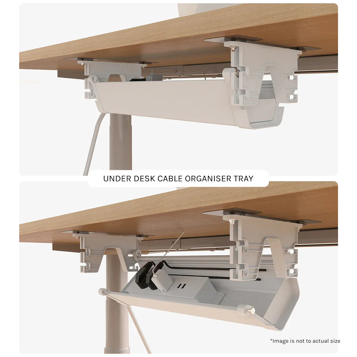 ErgoDesk Automatic Standing Desk – Adjustable Height, 1500mm White with Cable Management Tray