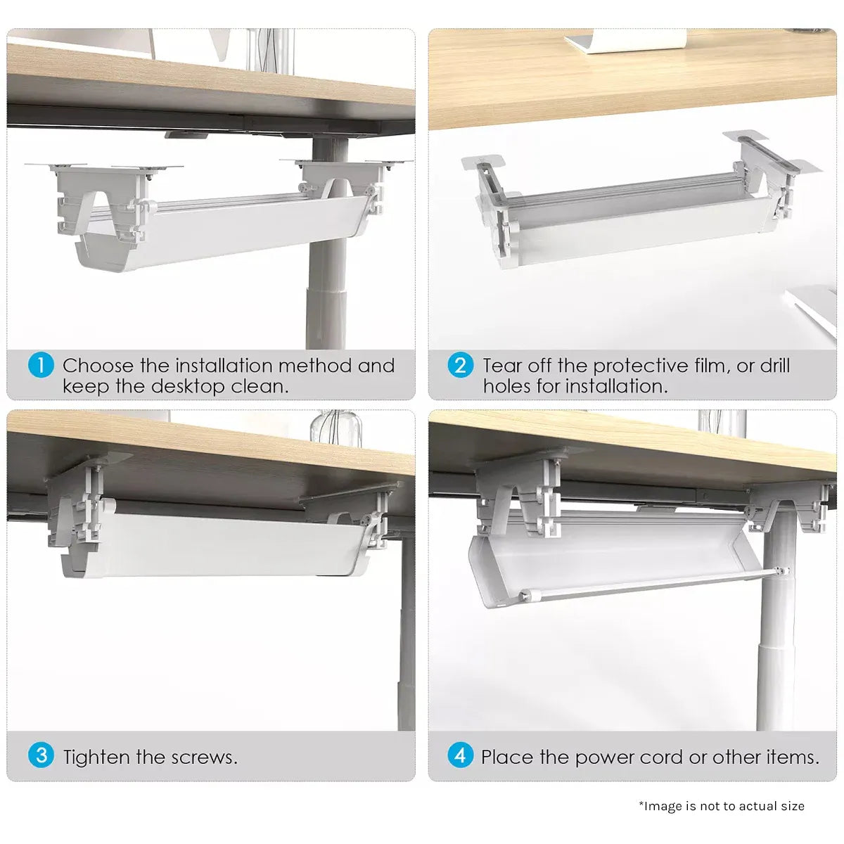 ErgoDesk Automatic Standing Desk – Adjustable Height, 1500mm White with Cable Management Tray