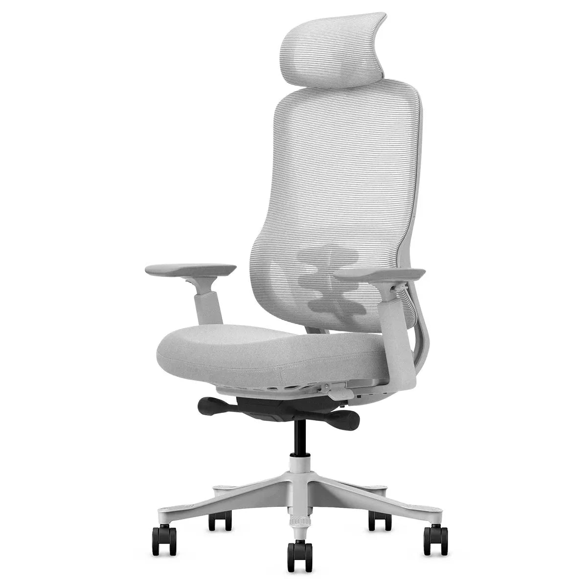 DM8 Ergonomic Office Desk Chair – Adjustable Comfort, White/Grey