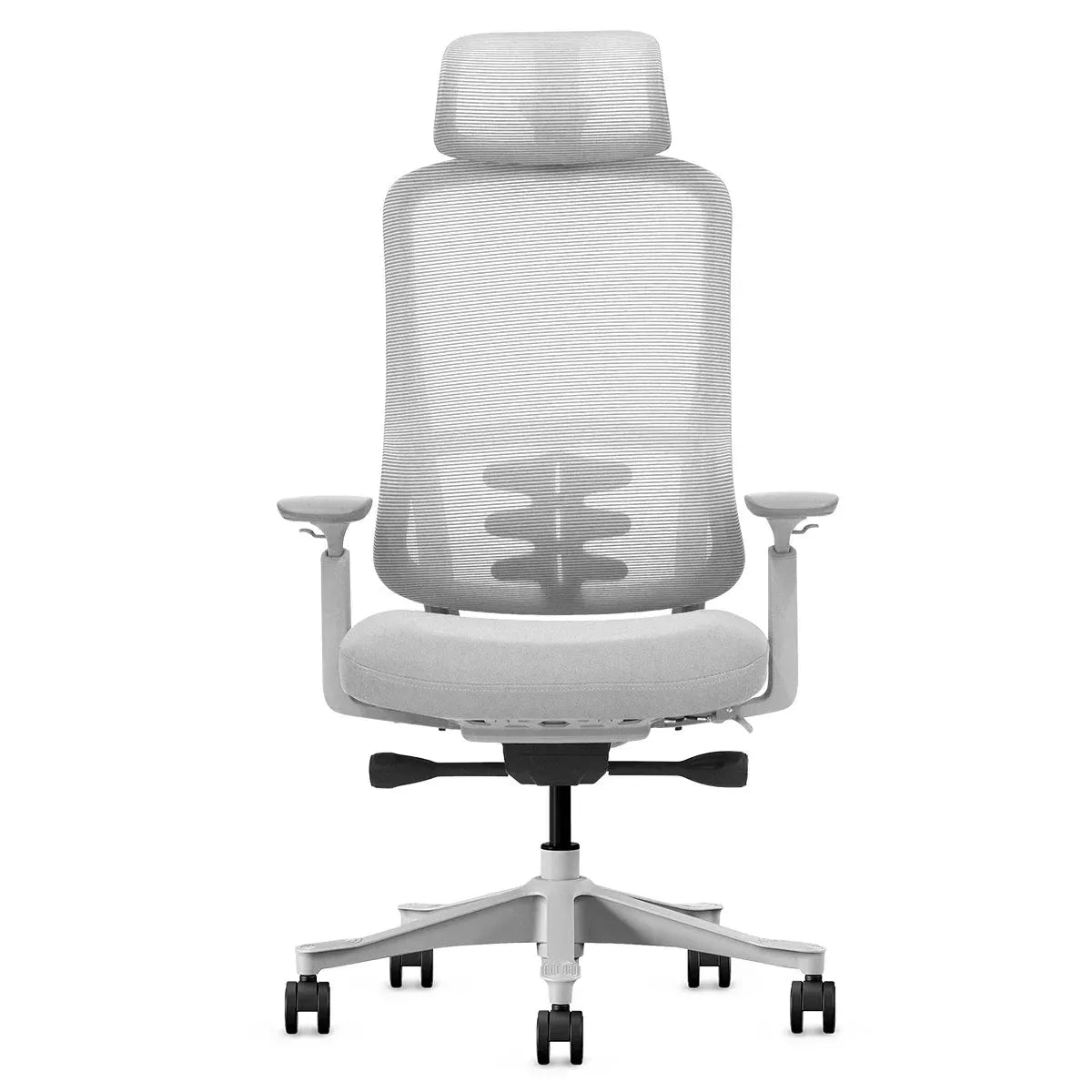 DM8 Ergonomic Office Desk Chair – Adjustable Comfort, White/Grey