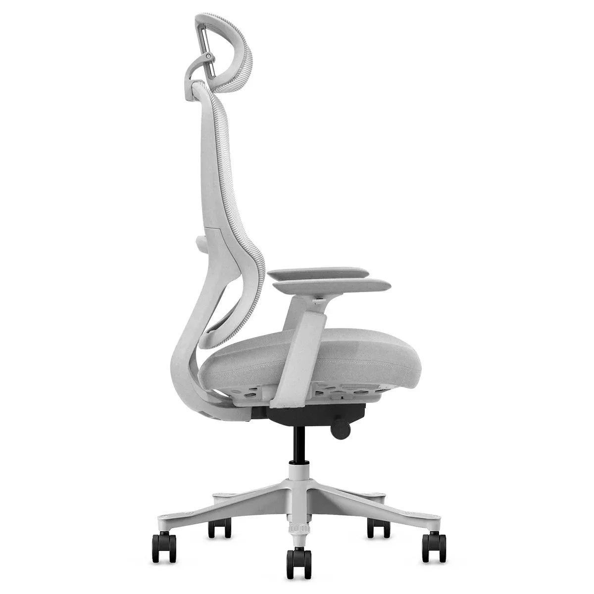 DM8 Ergonomic Office Desk Chair – Adjustable Comfort, White/Grey