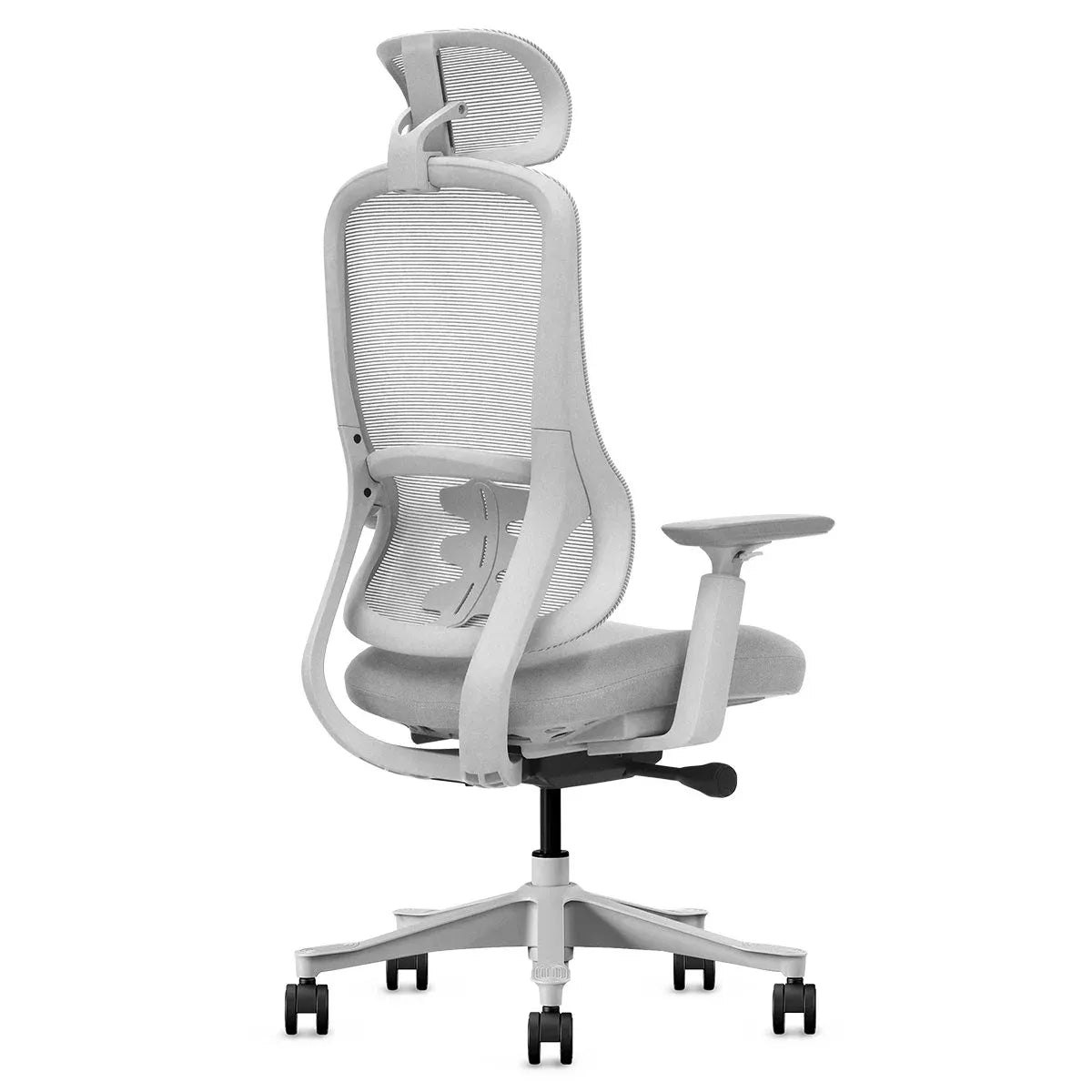 DM8 Ergonomic Office Desk Chair – Adjustable Comfort, White/Grey