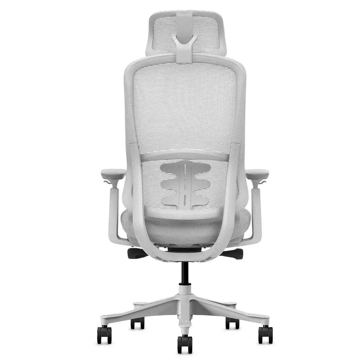 DM8 Ergonomic Office Desk Chair – Adjustable Comfort, White/Grey