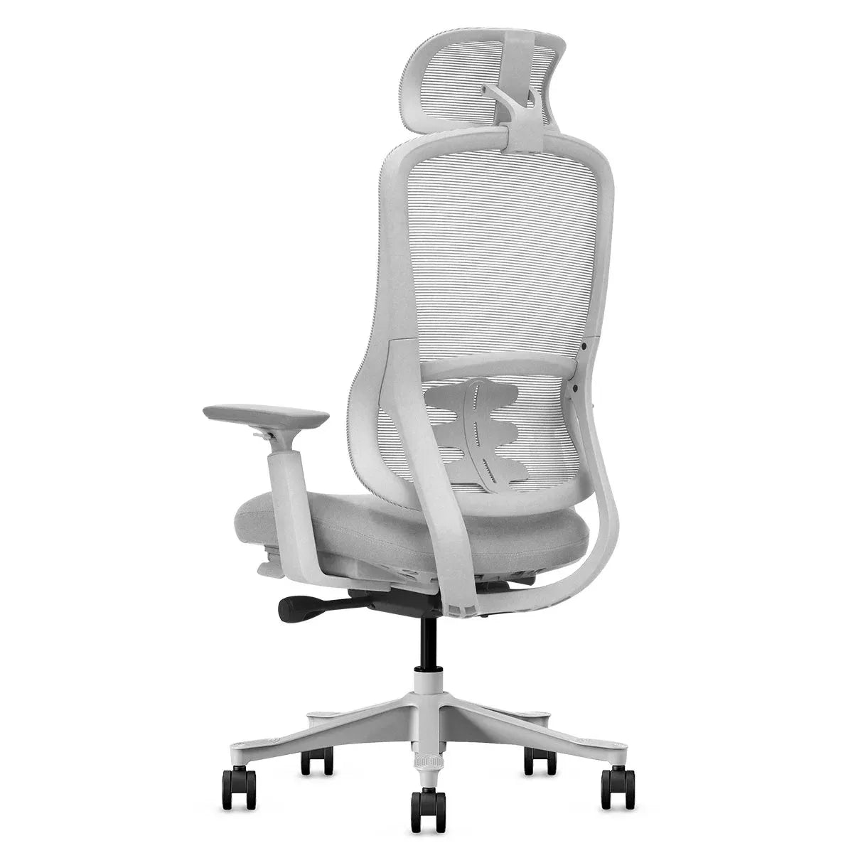 DM8 Ergonomic Office Desk Chair – Adjustable Comfort, White/Grey