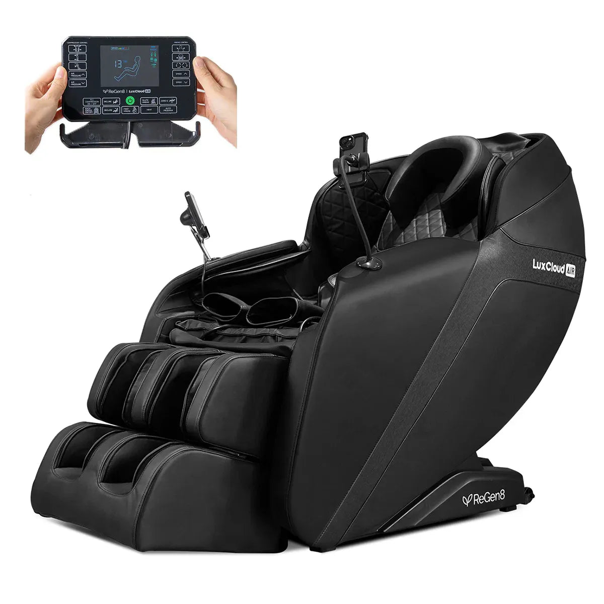 LuxCloud Air Massage Chair – Zero Gravity Heated, Black PU Leather