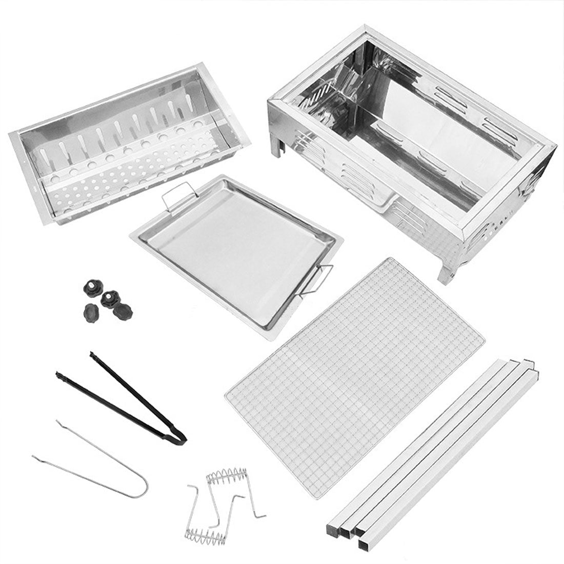 Stainless Steel Portable Outdoor BBQ Barbecue Grill Set Charcoal Kebab Picnic Camping Sets
