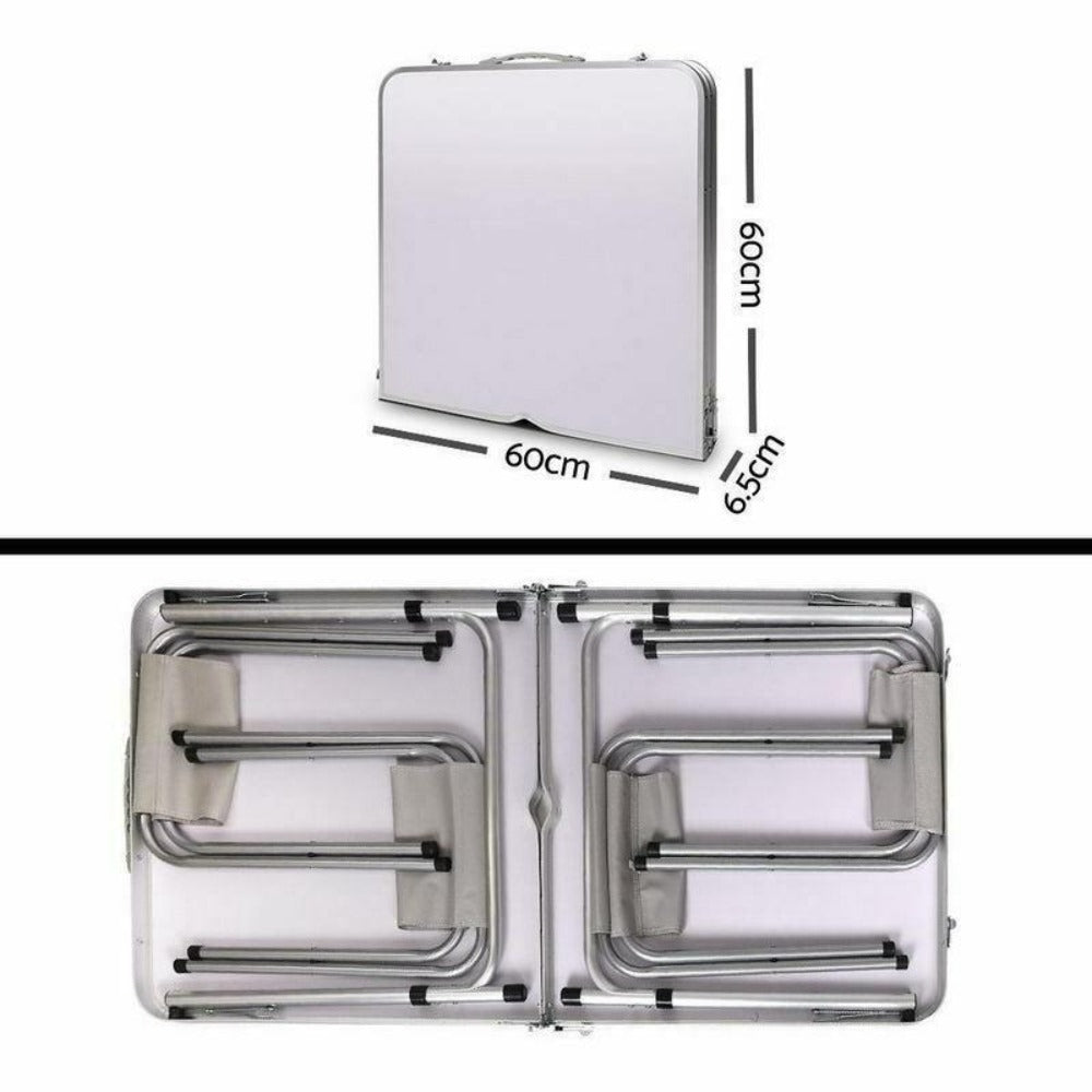 Portable Folding Picnic Set – Aluminium Table with 4 Foldable Chairs