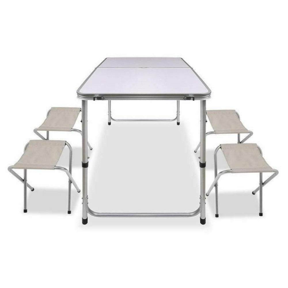 Portable Folding Picnic Set – Aluminium Table with 4 Foldable Chairs