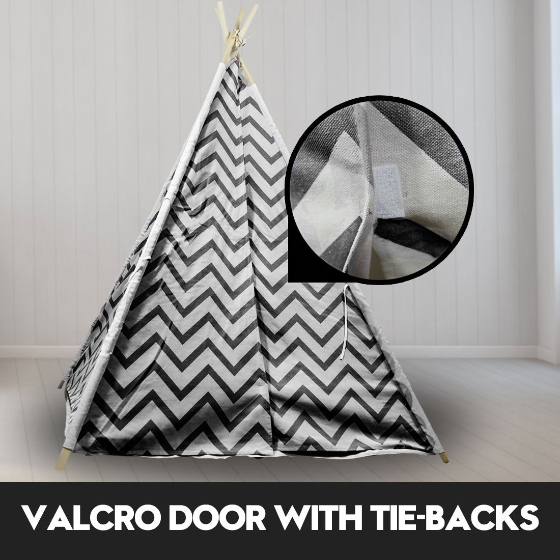 Giant Cotton Canvas Kids Teepee Wigwam Children Pretend Play Tent Indoor Outdoor Party
