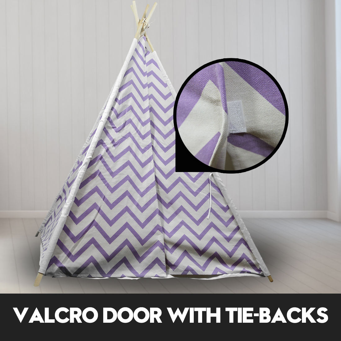 Giant Cotton Canvas Kids Teepee Wigwam Children Pretend Play Tent Indoor Outdoor Party