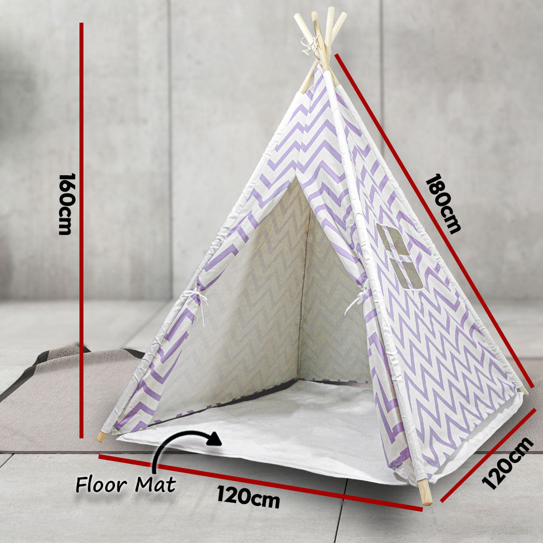 Giant Cotton Canvas Kids Teepee Wigwam Children Pretend Play Tent Indoor Outdoor Party