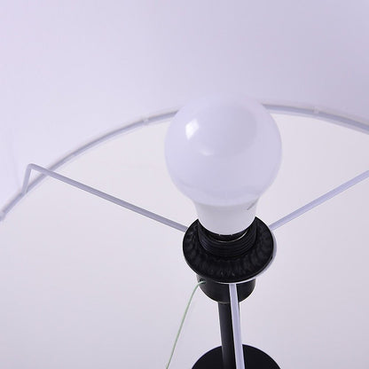 Mid-Century Tripod Floor Lamp – Black Metal with Ivory Shade