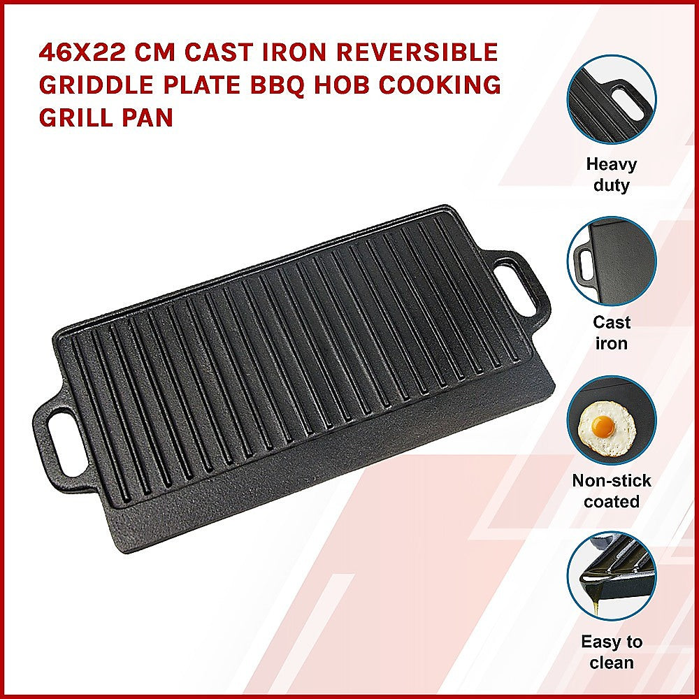 Cast Iron Reversible Griddle Plate – 46x22cm only 14 left