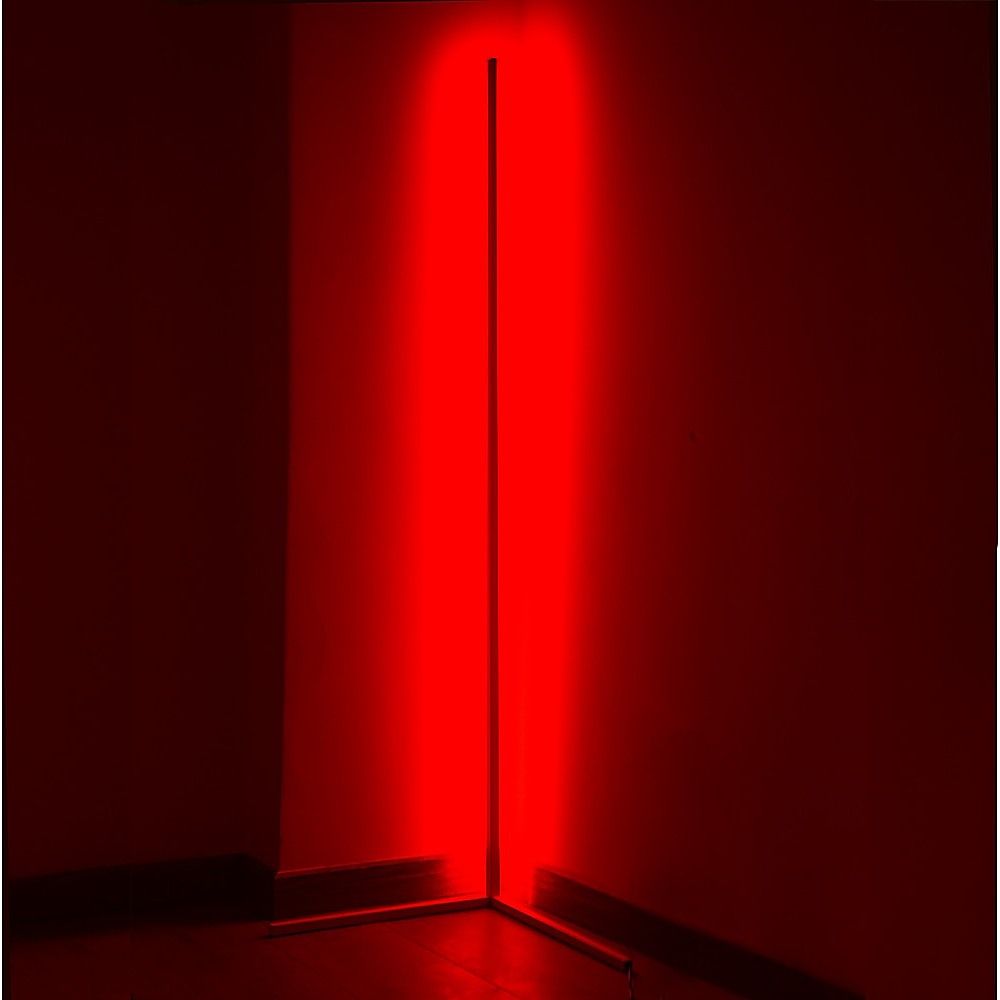 Minimalist RGB LED Corner Floor Lamp – White, Dimmable Mood Lighting