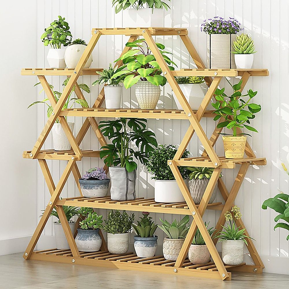 Bamboo Multilayer Plant Stand – Eco-Friendly, Natural Wood Finish