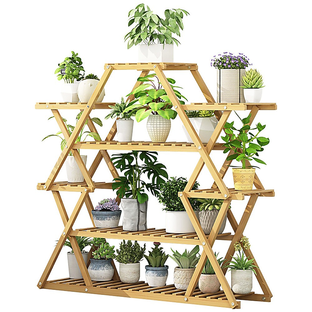 Bamboo Multilayer Plant Stand – Eco-Friendly, Natural Wood Finish