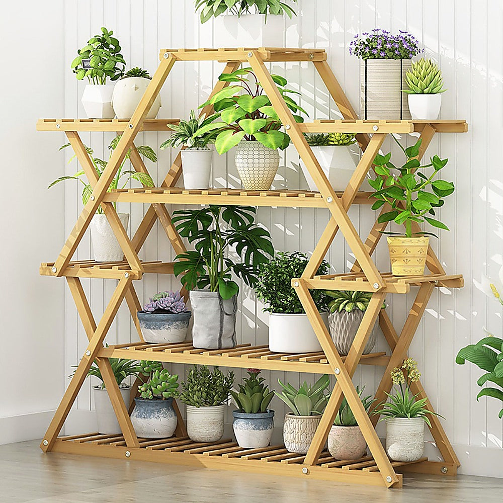Bamboo Multilayer Plant Stand – Eco-Friendly, Natural Wood Finish