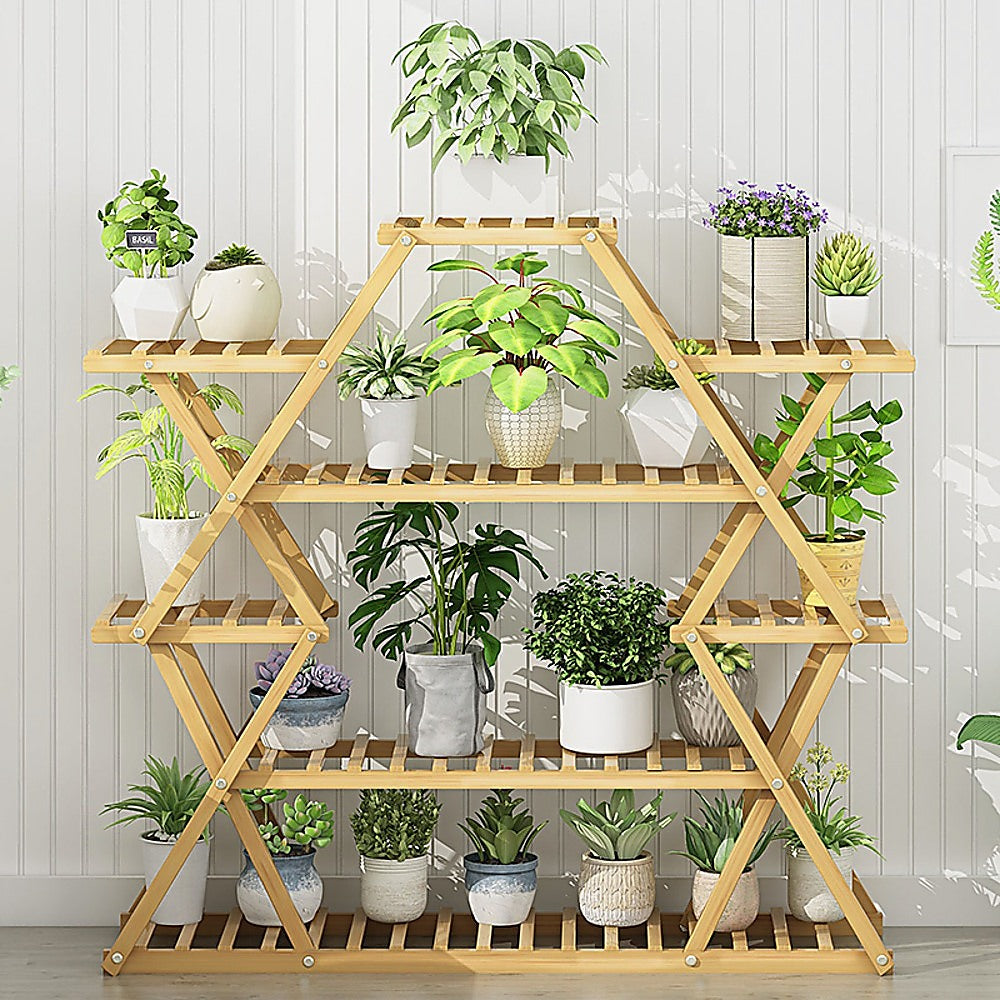 Bamboo Multilayer Plant Stand – Eco-Friendly, Natural Wood Finish