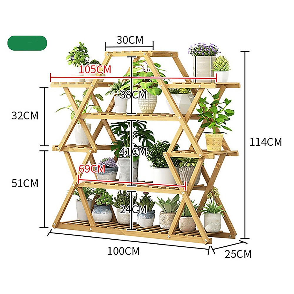 Bamboo Multilayer Plant Stand – Eco-Friendly, Natural Wood Finish