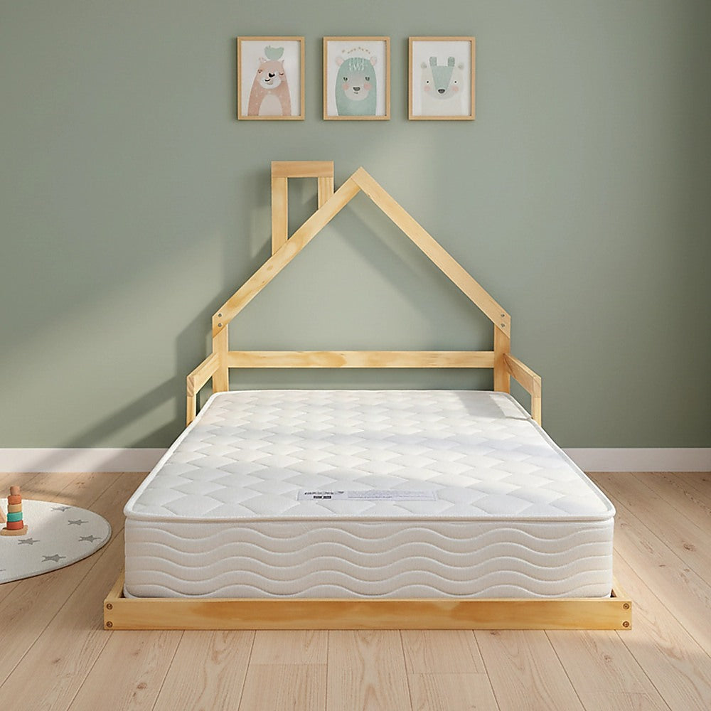 Pine Wood House Bed Frame – Single Size for Kids and Toddlers