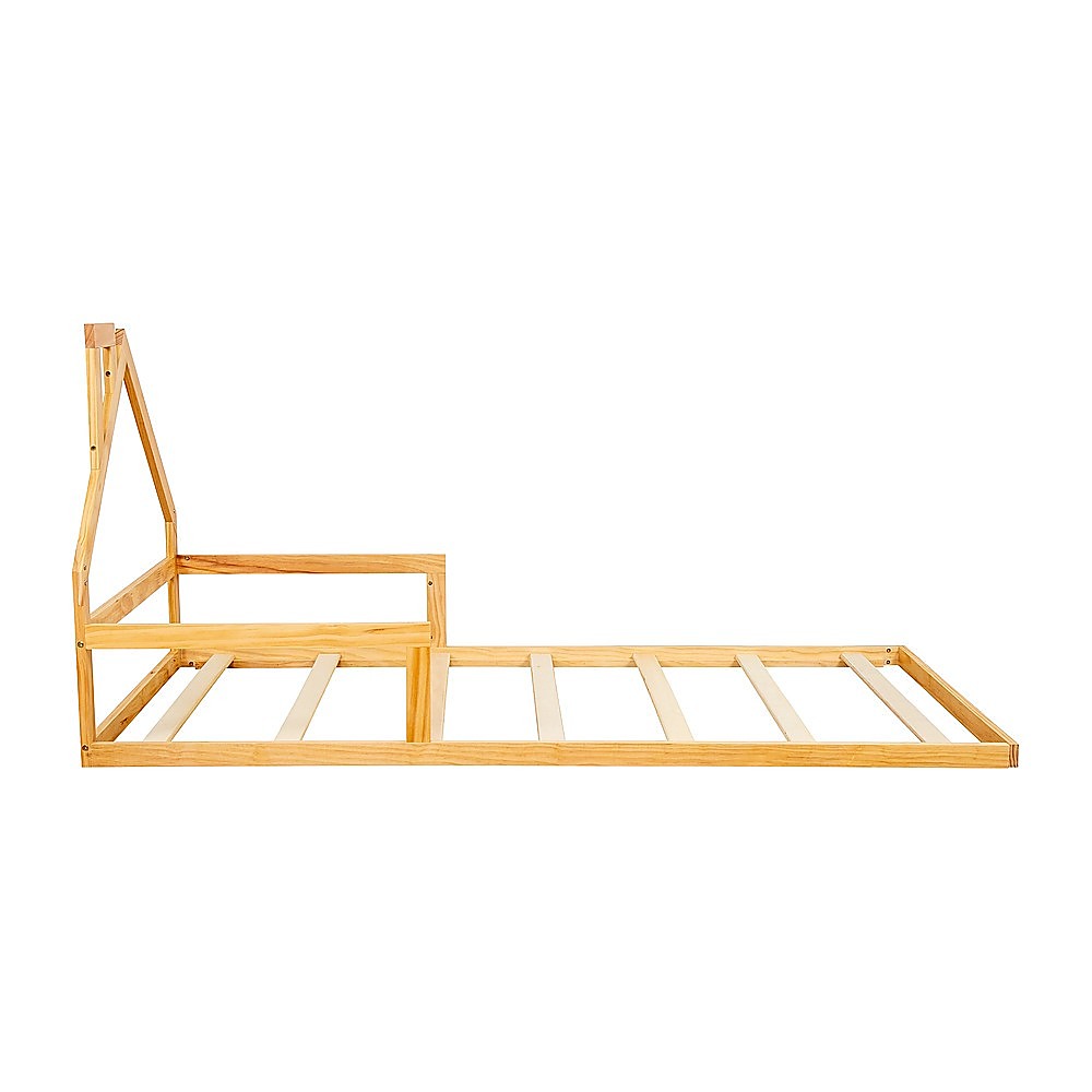 Pine Wood House Bed Frame – Single Size for Kids and Toddlers