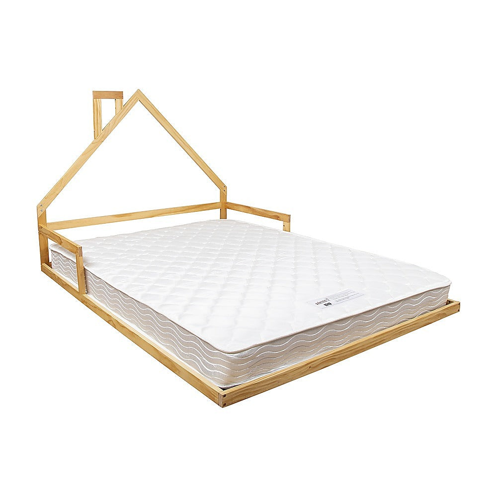 Pine Wood House Bed Frame – Double Size, Rounded Corners