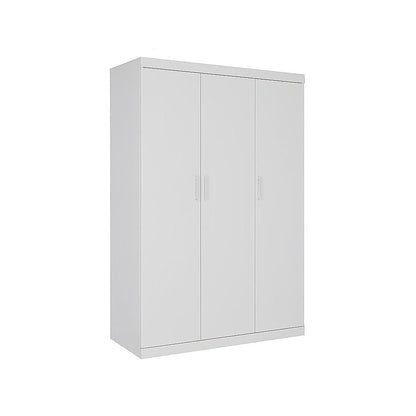 3 Door Wardrobe – White Finish, Hanging Rail & Shelves