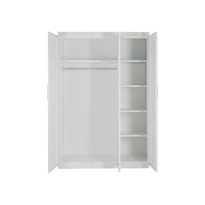 3 Door Wardrobe – White Finish, Hanging Rail & Shelves