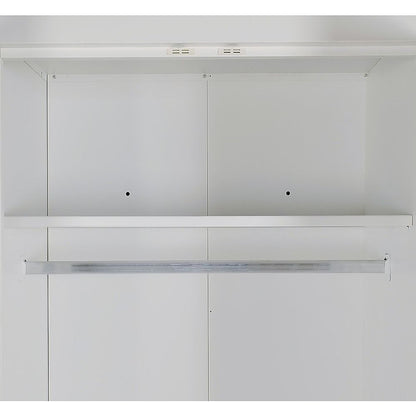 3 Door Wardrobe – White Finish, Hanging Rail & Shelves