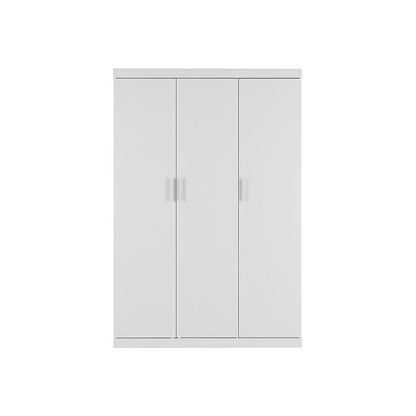 3 Door Wardrobe – White Finish, Hanging Rail & Shelves