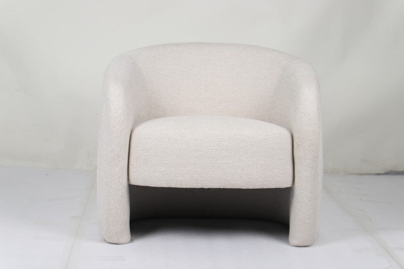 Occasional Chair – Fabric, Beige & Brown, 72cm Height