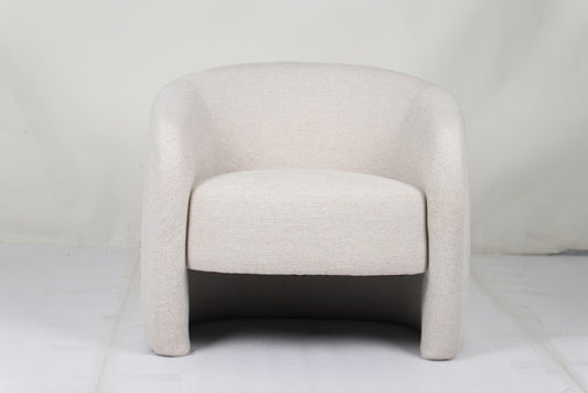 Occasional Chair – Fabric, Beige & Brown, 72cm Height