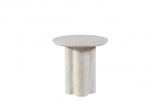 Side Table – Travertine Look, 50 cm