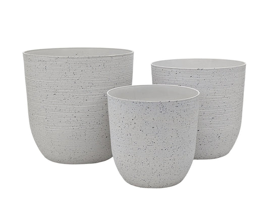 bulk 6 Sandstone Look Thick Plastic Planter Medium Size 30x29cm